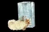 Beautiful Aquamarine Crystal with Feldspar - Namibia #92498-2